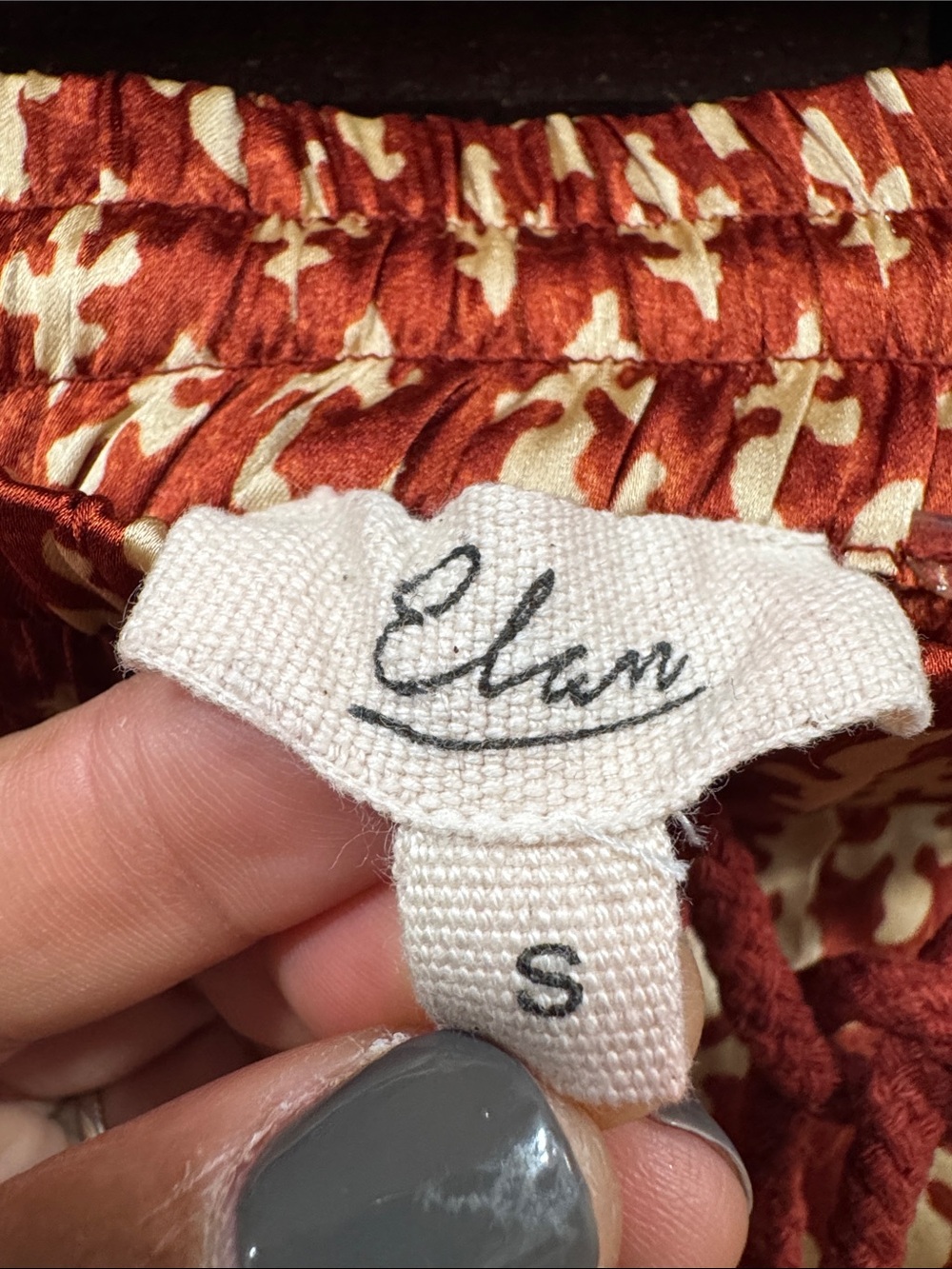 Elan Patterned Drawstring Shorts - Picture 6 of 7